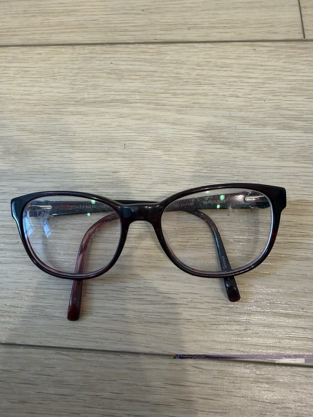 Jones New York J755 Red Eyeglasse Women CatEye 52-17-135 Burgundy Frame Only